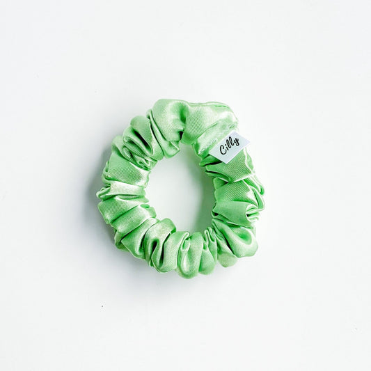 XS Satijnen scrunchie Licht Groen