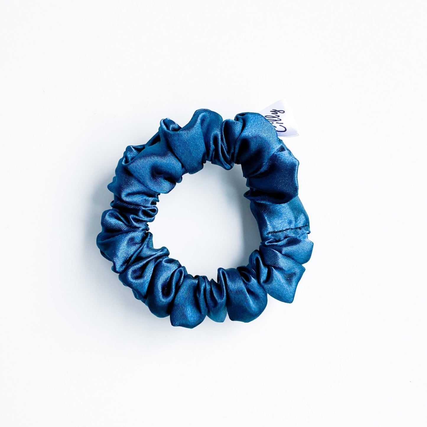XS Satijnen scrunchie Petrol