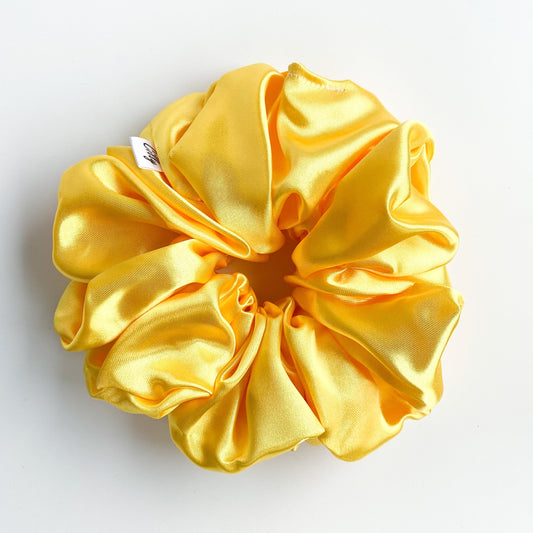 XL satijn scrunchie Geel