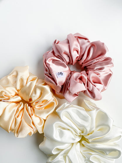 XL satijn scrunchie Oud Roze