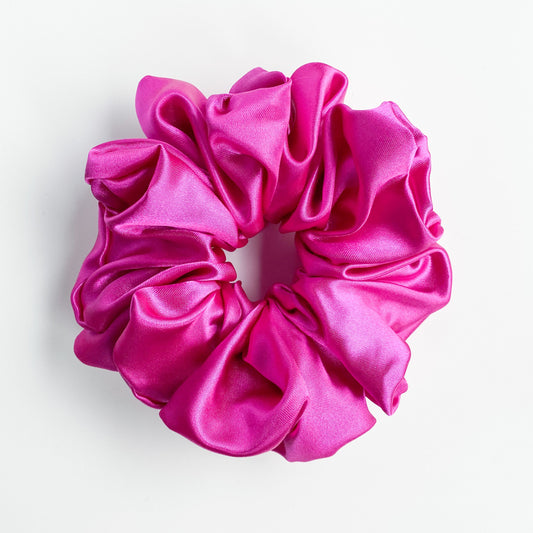 XL satijn scrunchie Magenta