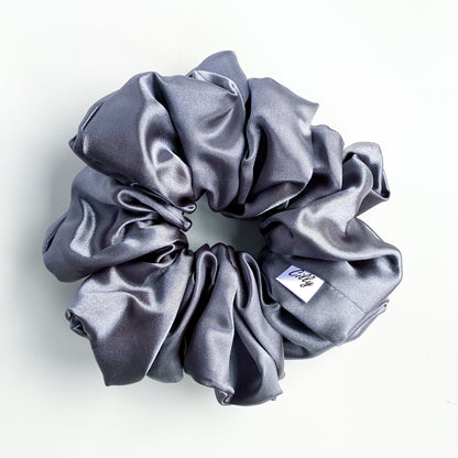 XL Satijnen scrunchie Grijs