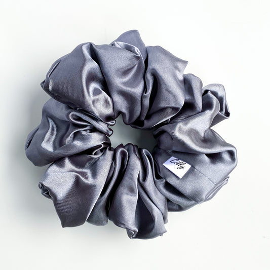 XL Satijnen scrunchie Grijs