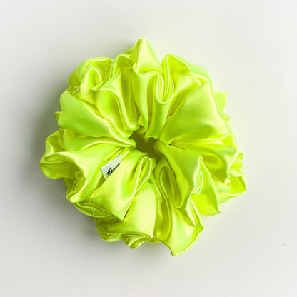 XL satijn scrunchie Neon geel