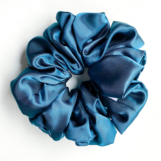 XL satijn scrunchie Petrol