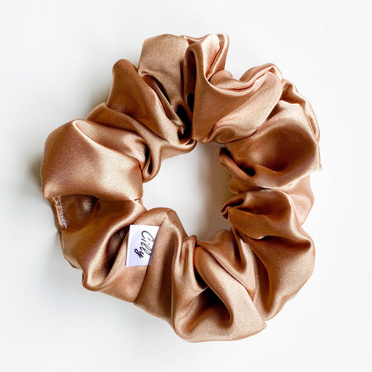 Satijnen scrunchie Taupe
