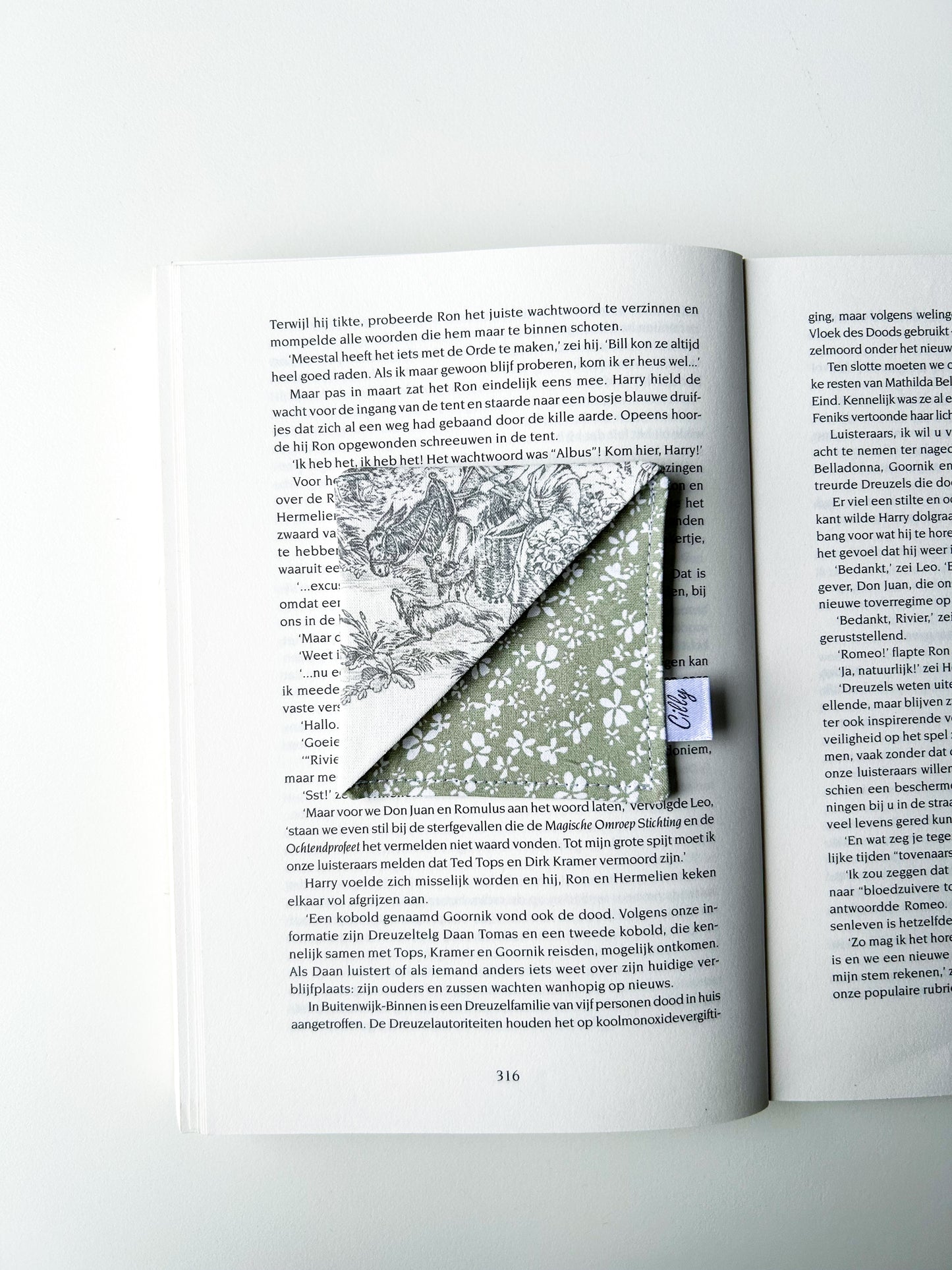 Boekenlegger Meadow Mint/ Grijs