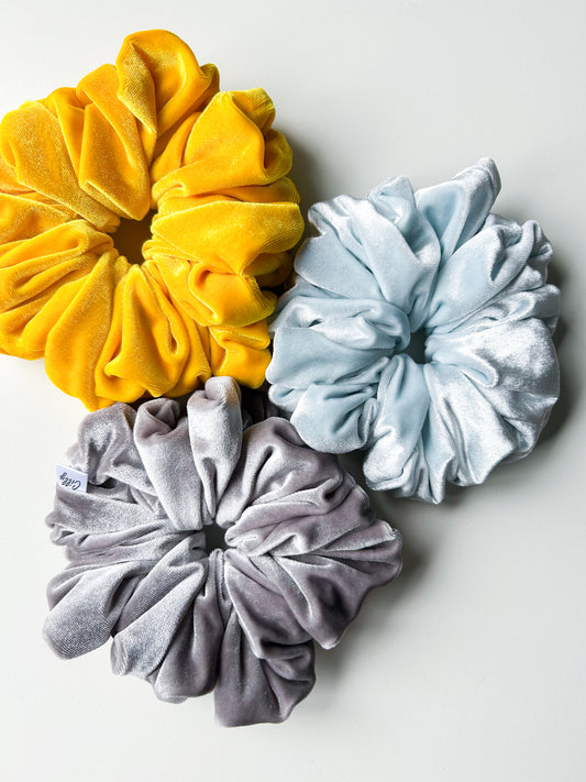 XL Violet scrunchie Geel