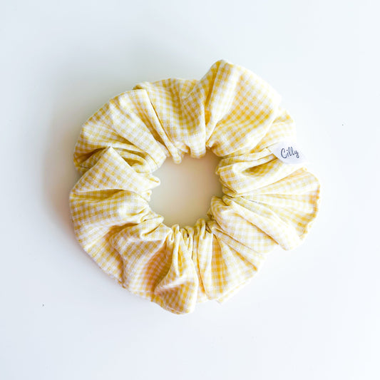 Gigi Scrunchie mini ruit Geel