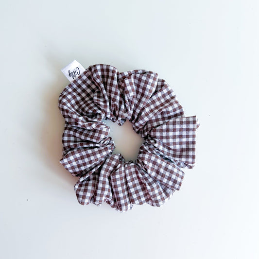 Gigi Scrunchie mini ruit bruin