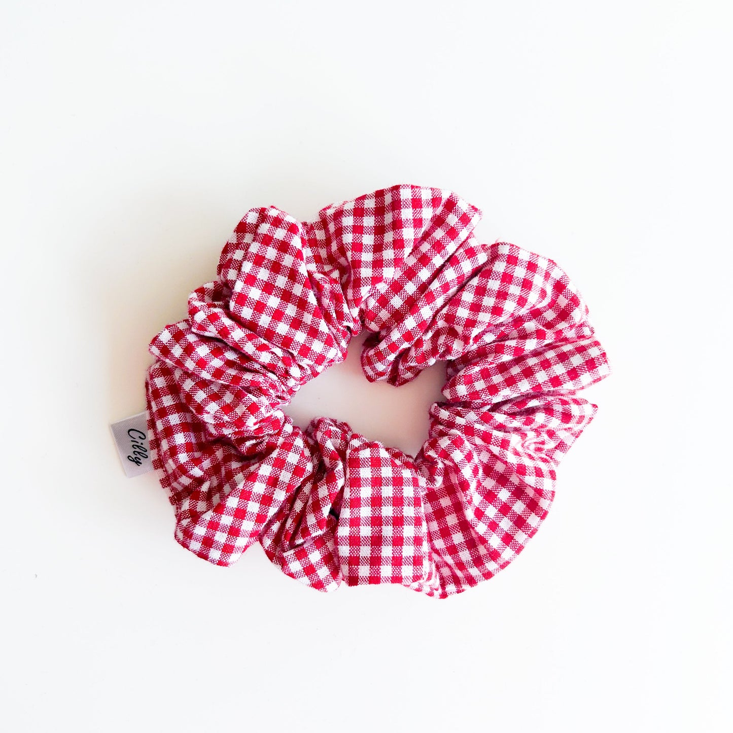 Gigi Scrunchie mini ruit Rood