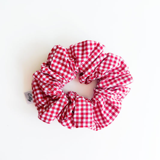 Gigi Scrunchie mini ruit Rood