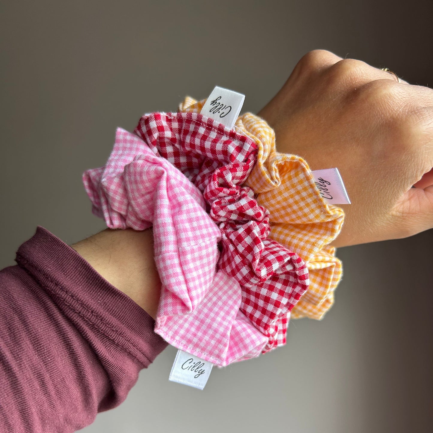 Gigi Scrunchie mini ruit Oranje