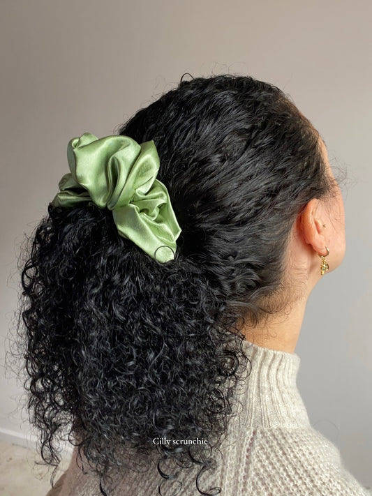 XL satijn scrunchie Licht groen