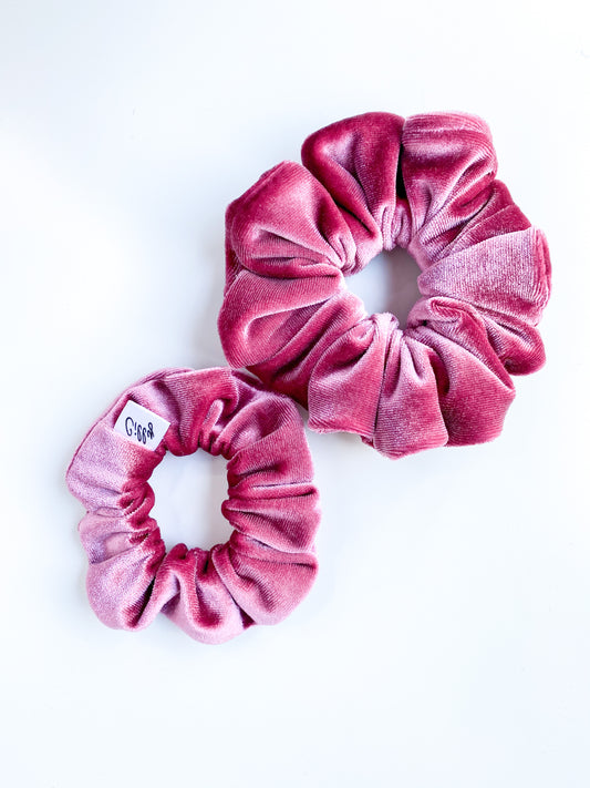 Violet scrunchie Oud Roze (Moeder & dochter setje)